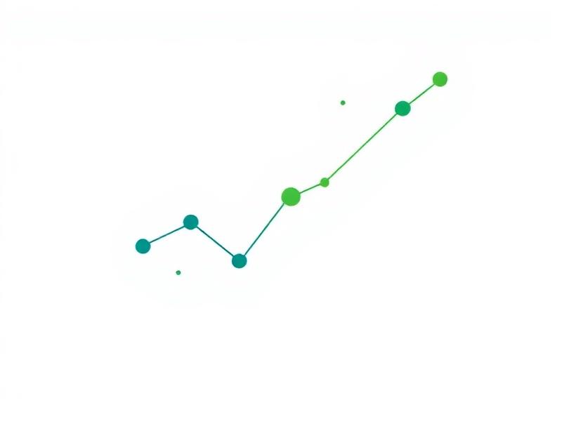 Abstract illustration of connected nodes forming a rising growth line